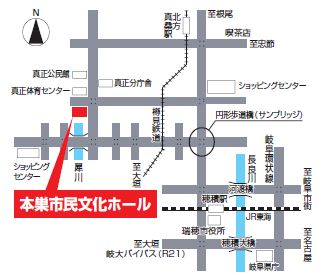 本巣市民文化ホールの地図