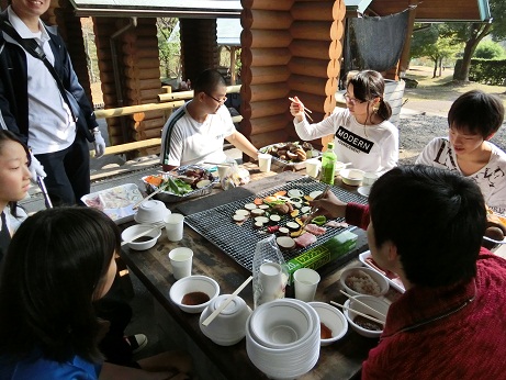 山口城跡清掃活動、秋の古代米収穫祭の様子5