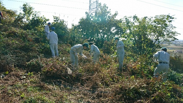 船来山古墳群清掃活動船来山から濃尾平野を眺めようの活動の様子1