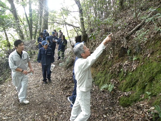 船来山古墳群植生基礎調査の様子2